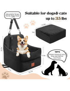 Asiento Elevador para Perros GracePals Mediano Negro 50x50 cm 2