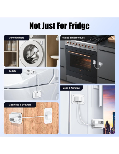 Cerradura de Refrigerador con Contraseña 4 Códigos Autoadhesiva Cerradura de Refrigerador con Contraseña 4 Códigos Autoadhesiva