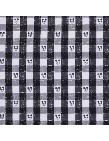 Sábana Ajustable Cuna Disney Mickey Mouse Cuadros Gris