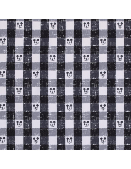 Sábana Ajustable Cuna Disney Mickey Mouse Cuadros Gris