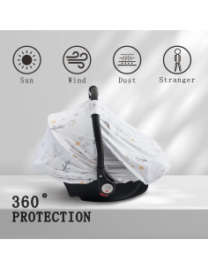 Funda para Asiento de Auto para Bebés NC-C - Protección Solar y Privacidad 2