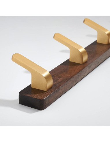 Perchero de Pared SARIHOSY de Madera y Metal 3 Ganchos Rústicos