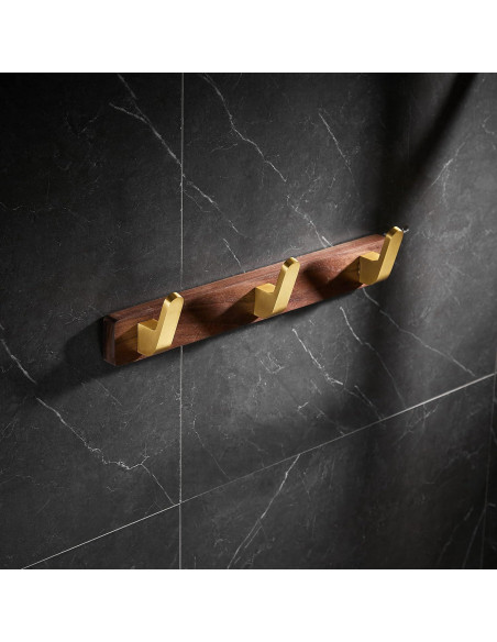 Perchero de Pared SARIHOSY de Madera y Metal 3 Ganchos Rústicos