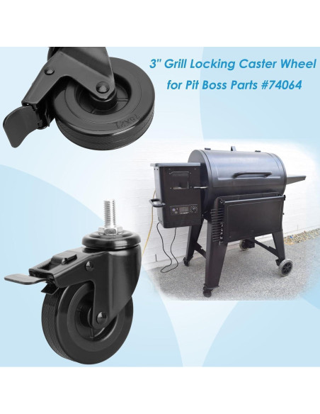 Ruedas de Caster con Bloqueo BBQration 3" para Pit Boss