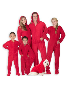 Pijamas con pies y capucha unisex Pijamas con pies Rojo Fuego