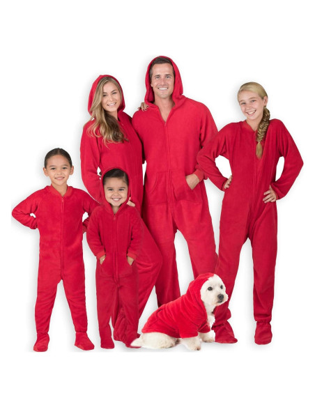 Pijamas con pies y capucha unisex Pijamas con pies Rojo Fuego