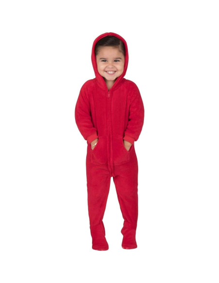 Pijamas con pies y capucha unisex Pijamas con pies Rojo Fuego