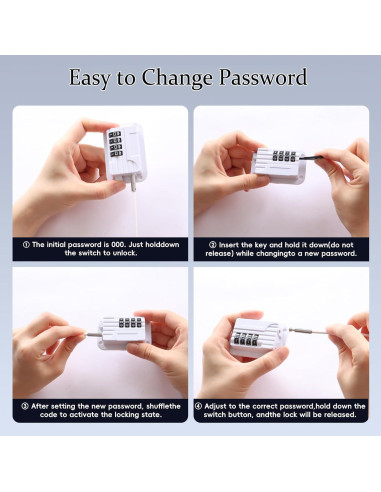 Cerradura de Refrigerador con Contraseña 4 Códigos Autoadhesiva