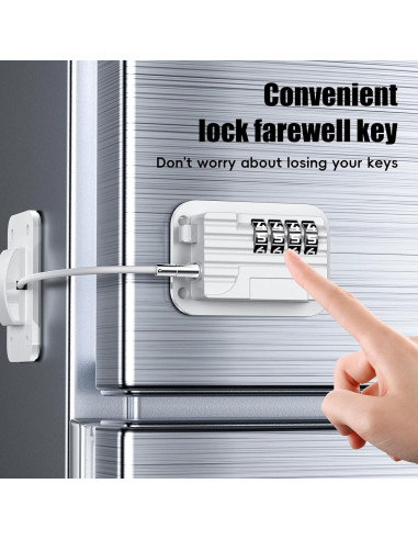 Cerradura de Refrigerador con Contraseña 4 Códigos Autoadhesiva