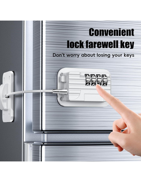Cerradura de Refrigerador con Contraseña 4 Códigos Autoadhesiva Cerradura de Refrigerador con Contraseña 4 Códigos Autoadhesiva