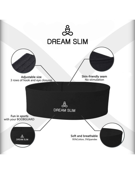 Banda de Soporte para el Pecho Dream Slim Ajustable - Negro