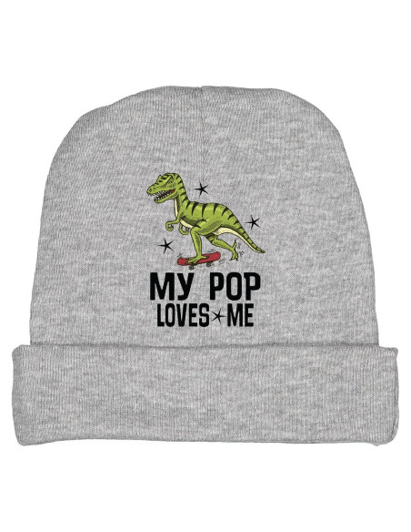 Gorro de Bebé Inktastic Mi Pop Me Quiere Dinosaurio Gris