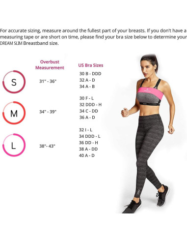 Banda de Soporte para el Pecho Dream Slim Ajustable - Negro