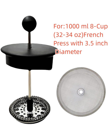 Filtros de Prensa Francesa Ruilida 4 Piezas Acero Inoxidable 10.16 cm