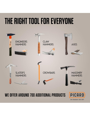 Martillo de minería Picard SecuTec 1250g - Acero aleado