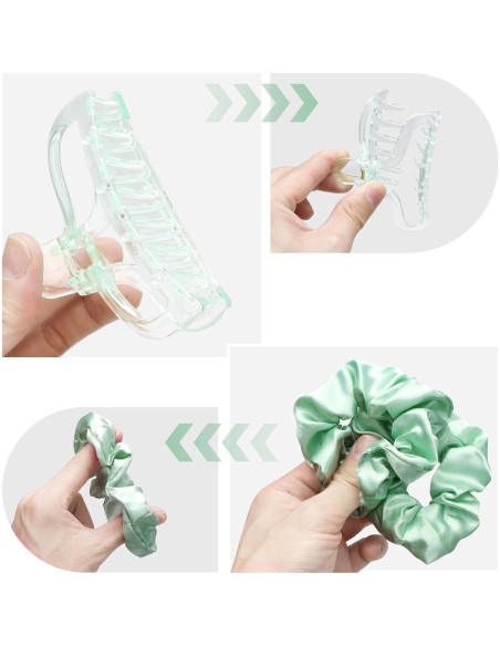 Juego de Rizado Sin Calor BABYSHEEP - Banda de Satén Verde 5 Unidades