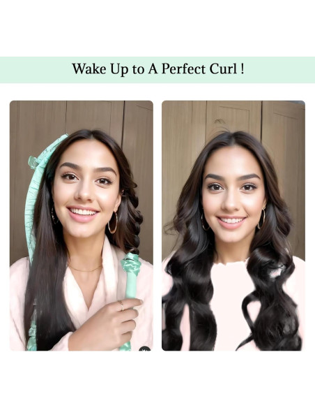 Juego de Rizado Sin Calor BABYSHEEP - Banda de Satén Verde 5 Unidades