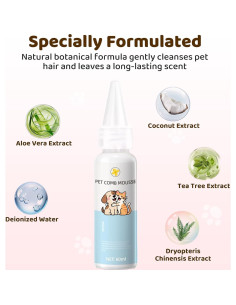 Cepillo de Aseo para Mascotas Hotoo 6 en 1 Rosa con Champú 2