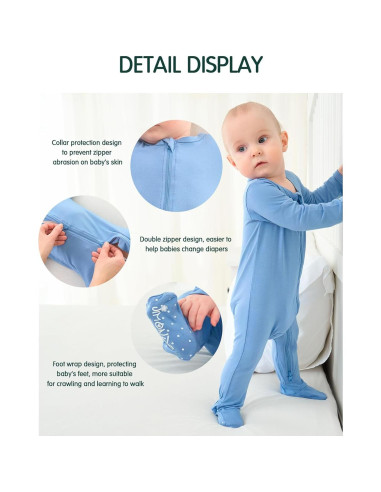 Mono de Rayón de Bambú para Bebés Ekkimy - Paquete de 2