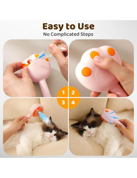 Cepillo de Aseo para Mascotas Hotoo 6 en 1 Rosa con Champú