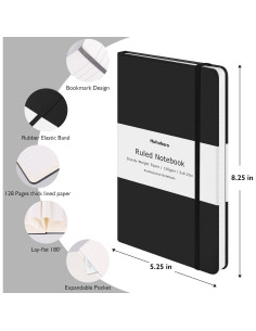 Cuaderno Huhuhero Tapa Dura 120gsm Negro 5x8" - Pack de 3 2