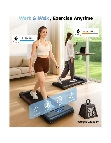 Caminadora bajo escritorio Hartwares DK-38AB-1-1, 2.5HP, 6.4 km/h