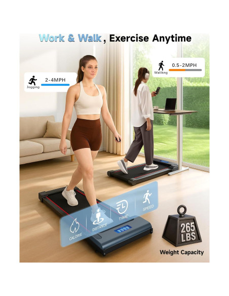 Caminadora bajo escritorio Hartwares DK-38AB-1-1, 2.5HP, 6.4 km/h