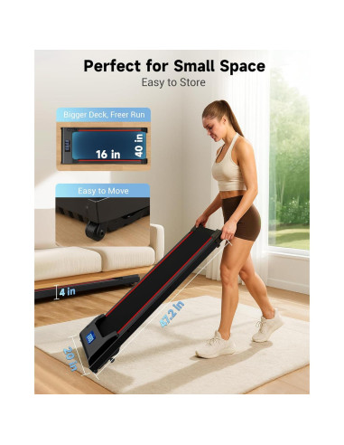 Caminadora bajo escritorio Hartwares DK-38AB-1-1, 2.5HP, 6.4 km/h