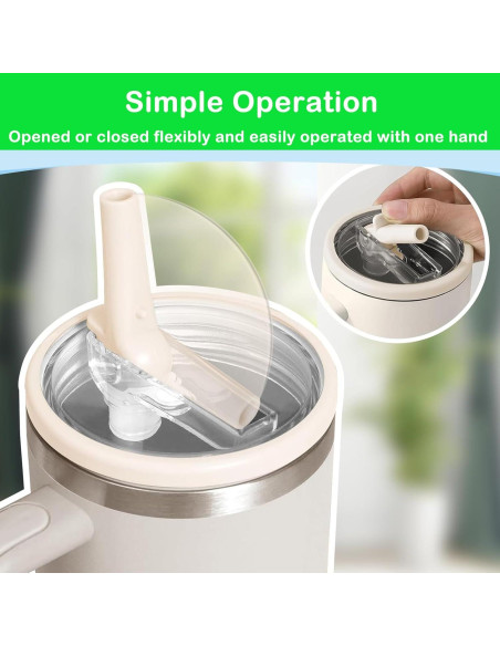 Tapa de repuesto con popote flip HAIYUUS para Stanley 40 oz - 2 piezas