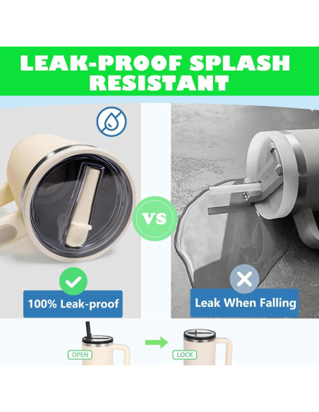 Tapa de repuesto con popote flip HAIYUUS para Stanley 40 oz - 2 piezas