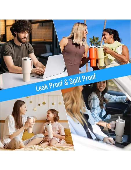 Tapa de repuesto con popote flip HAIYUUS para Stanley 40 oz - 2 piezas