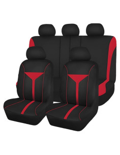Funda de Asiento de Coche Zpana Juego Completo Universal Rojo