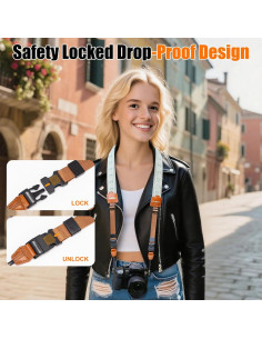 Correa de Cámara Cwatcun Floral Bohemia Ajustable 120-140 cm 2