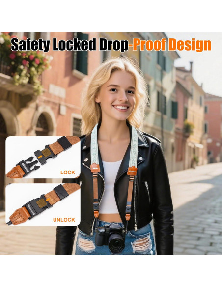 Correa de Cámara Cwatcun Floral Bohemia Ajustable 120-140 cm