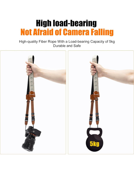 Correa de Cámara Cwatcun Floral Bohemia Ajustable 120-140 cm