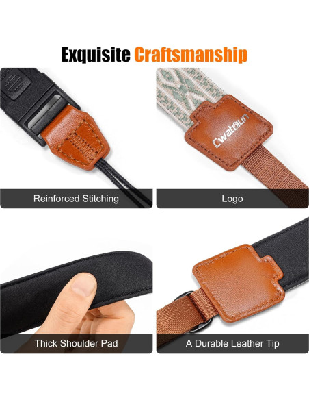 Correa de Cámara Cwatcun Floral Bohemia Ajustable 120-140 cm