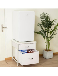 Soporte para Mini Nevera TDLEAYYD con 2 Cajones Blanco 2