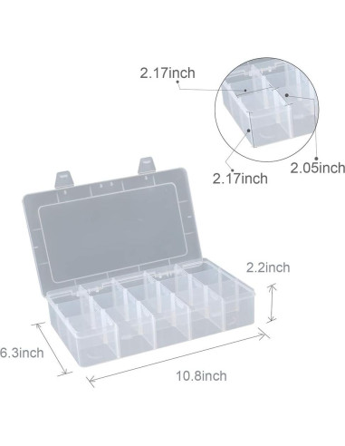 Cajas de Almacenamiento de Manualidades SYMPABASIC 15 Compartimentos