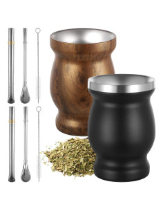 Set de Tazas de Yerba Mate OMISTAR 2 Piezas Acero Inoxidable 8 oz