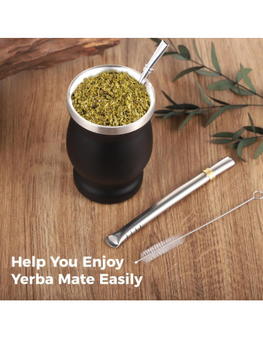 Set de Tazas de Yerba Mate OMISTAR 2 Piezas Acero Inoxidable 8 oz