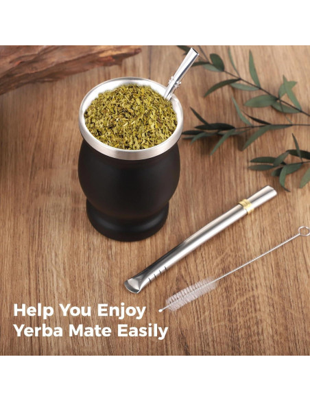 Set de Tazas de Yerba Mate OMISTAR 2 Piezas Acero Inoxidable 8 oz