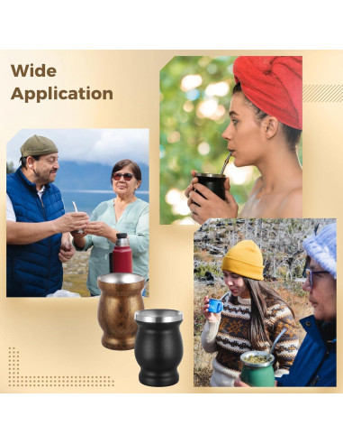 Set de Tazas de Yerba Mate OMISTAR 2 Piezas Acero Inoxidable 8 oz