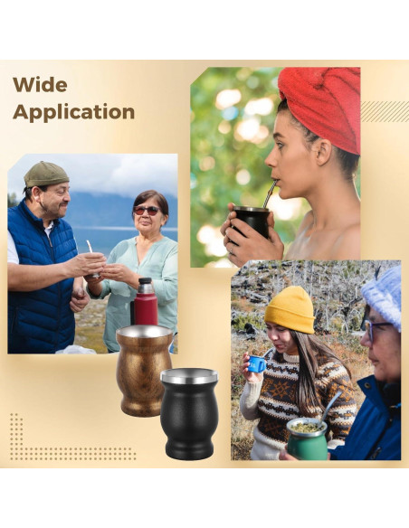 Set de Tazas de Yerba Mate OMISTAR 2 Piezas Acero Inoxidable 8 oz