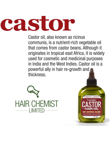 Aceite de Ricino Hair Chemist 200 g - Estimulador Crecimiento Cabello