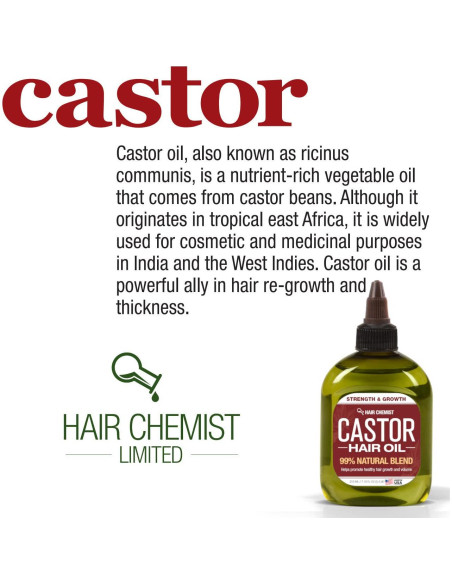 Aceite de Ricino Hair Chemist 200 g - Estimulador Crecimiento Cabello