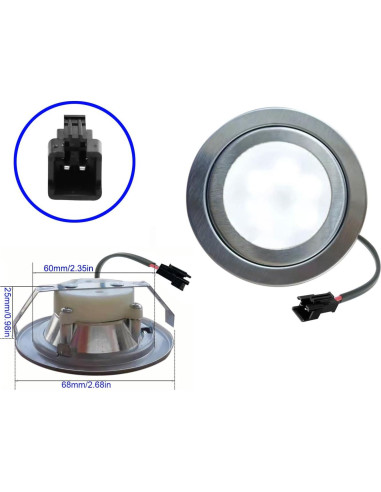 Paquete de 2 Bombillas LED LIDESEN 12V 1.5W 68mm Blanco Cálido