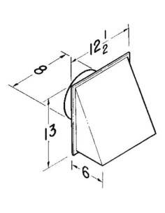 Tapón de Pared Redondo Broan-NuTone 643 8" Aluminio 2