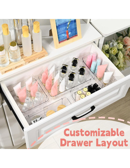 Organizador de Cajones Ajustable Hiitytin 15 Piezas Transparente