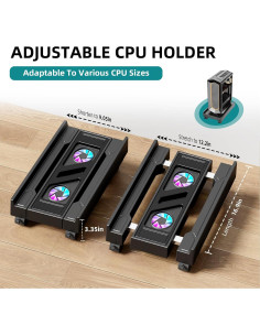 Soporte de Torre de Computadora CABTE con Ventilador Ajustable 2