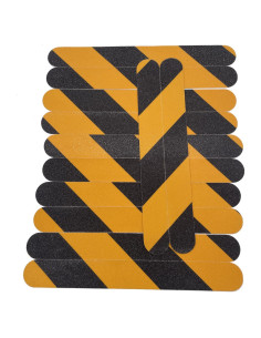 Cinta Antideslizante PVC Garerip 4cm x 33cm 12Pcs Negra Amarilla